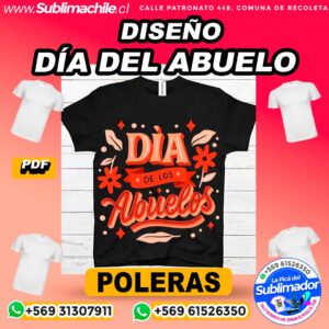 Diseño Día del Abuelo para Sublimar Poleras en PDF