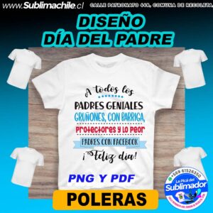 Diseño Día del Padre para Sublimar Poleras - PNG y PDF