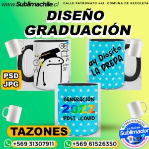 Diseño Flork de Graduación para Sublimar en Tazones Editable - PSD y JPG