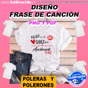 Diseño con Letra de una Canción para Sublimar Poleras - PDF y PNG