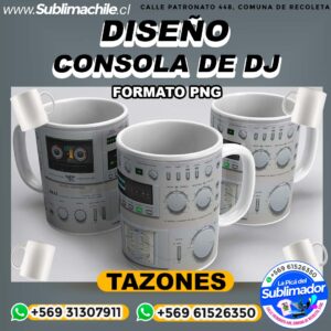 Diseño de Consola de DJ para sublimar Tazones - PNG
