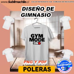 Diseño de Gimnasio para Sublimar en Poleras - PDF y PNG