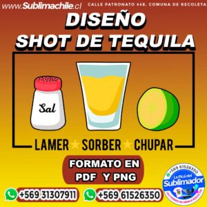 Diseño de Shot de Tequila Editable en CDR - PDF y PNG