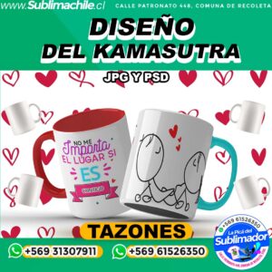 Diseño del Kamasutra para Sublimar Tazones - JPG y PSD Editable