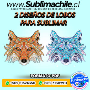 Dos diseños de lobos para sublimar - PDF