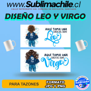 Dos diseños de signos del zodiaco para sublimar - JPG, PSD Y PNG