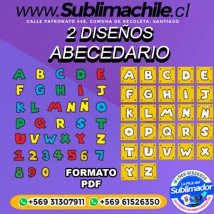 2 Diseños de Abecedario para Sublimar Editables - PDF y CDR