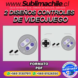 2 Diseños de Controles de Videojuegos paras Sublimar Cojines Editable en CDR - PDF