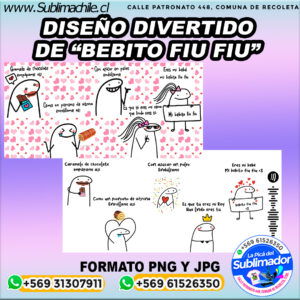 Dos divertidos de "bebito fiu fiu" para sublimar - JPG, PNG
