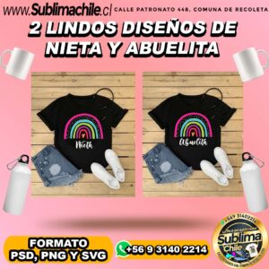 2 Lindos diseños de nieta y abuelita para sublimar - PSD, PNG Y SVG