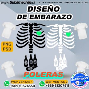 Diseño Editable de Embarazo para Sublimar Poleras - PNG Y PSD
