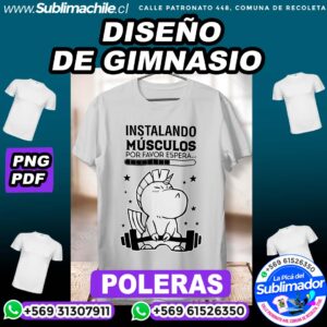 Diseño de Gimnasio para Sublimar en Poleras Editables en CDR - PNG y PDF