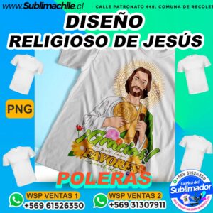 Diseño Religioso de Jesús para Sublimar en Poleras - PNG
