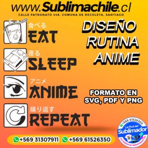 Diseño Rutina de Anime para Sublimar Editable en CDR - SVG, PDF y PNG