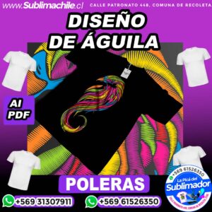 Diseño de Águila para Sublimar en Poleras Editable en CDR - PNG y PDF