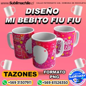 Diseño de Bebito Fiu Fiu para Sublimar en Tazones - PNG