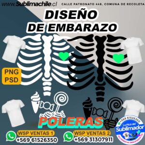Diseño de Embarazo para Sublimar Poleras - PNG Y PSD Editables