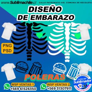 Diseño de Embarazo para sublimar en Poleras Editable- PNG y PSD
