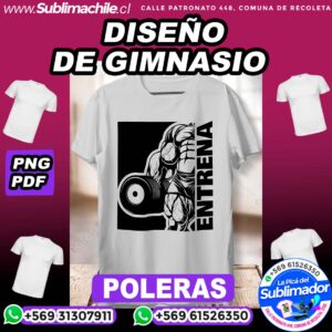 Diseño Editable en CDR de Gimnasio para Sublimar en Poleras - PNG y PDF