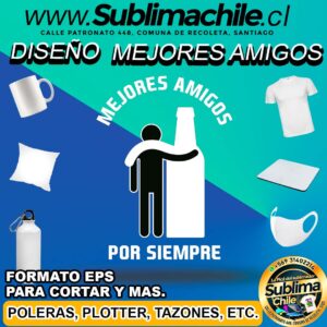 Diseño de Mejores Amigos para Sublimar Editable en CDR - EPS