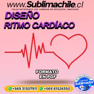 Diseño de Ritmo Cardíaco para Sublimar Editable en CDR - PDF