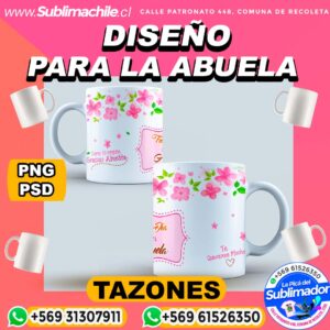 Diseño de la Abuela para sublimar en Tazones Editable - PSD y PNG