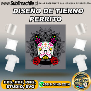 Diseño de tierno perrito para sublimar - EPS, PDF, PNG, STUDIO, SVG