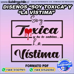 Diseños para parejas Soy toxica y la vistima para sublimar - PDF