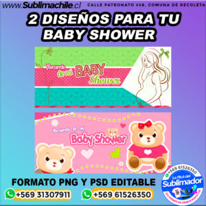 Dos diseños editables y hermosos para tu baby shower para sublimar tazones - PSD, PNG