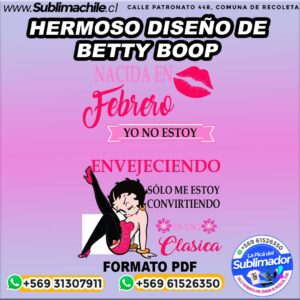 Hermoso diseño de betty boop para sublimar - PDF