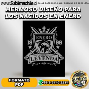 Hermoso diseño para los nacidos en enero para sublimar - PDF