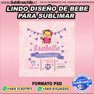 Lindo diseño de bebes para sublimar cojines - PSD