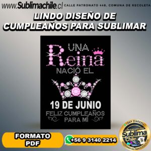 Lindo diseño de cumpleaños para sublimar - PDF