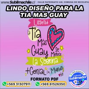 Lindo diseño para la tia mas guay para sublimar - PDF