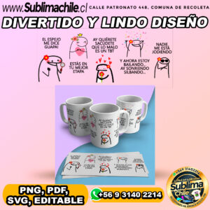 Lindo y divertido diseño para sublimar tazones - PNG, PDF, SVG, EDITABLE