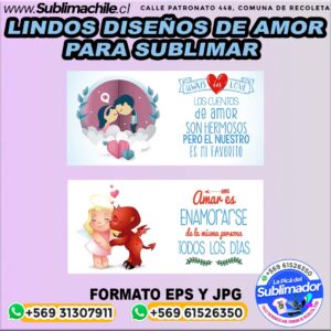 2 Lindos diseños de amor para sublimar - EPS y JPG