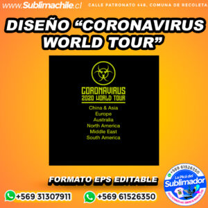 Un diseño de "coronavirus tour" para sublimar - EPS EDITABLE