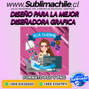 Un diseño para la mejor diseñadora grafica para sublimar cojines - PSD Y PNG