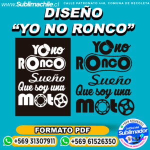 Un diseño "yo no ronco" para sublimar - PDF
