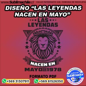 Diseño las leyendas nacen en mayo, para sublimar - PDF