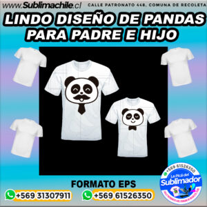 Un lindo diseño doble para padre e hijo para sublimar poleras - EPS