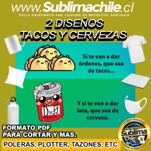 2 Diseño de Tacos y Cervezas para Sublimar - PDF Editable en CDR
