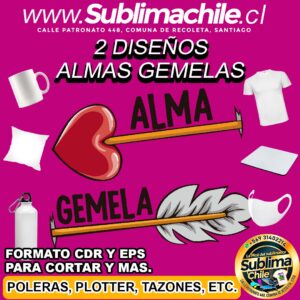 2 Diseños de Almas Gemelas para Sublimar Editable - CDR y EPS