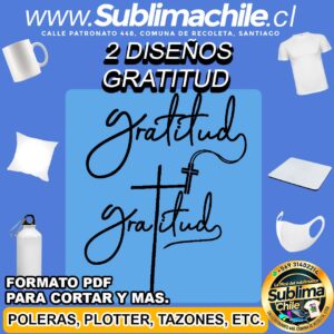 2 Diseños de Gratitud para Sublimar editable en CDR - PDF
