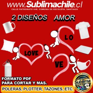 2 Diseños de Love para Sublimar Editable en CDR - PDF