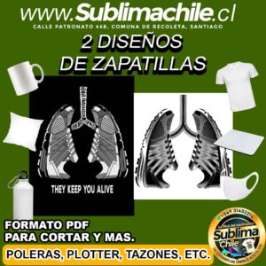 2 Diseños de Zapatillas para Sublimar Editable en CDR - PDF