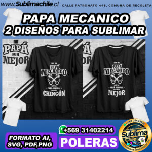 2 Diseños de papa mecánico para sublimar poleras - AI, SVG, PDF,PNG