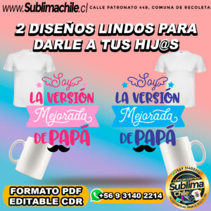2 Diseños para darle a tus hijos para sublimar - PDF, CDR EDITABLE