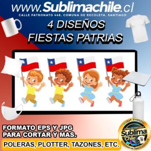 4 Diseños de Fiestas Patrias para Sublimar - JPG y EPS
