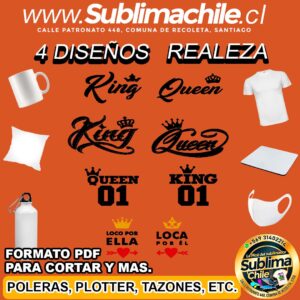 4 Diseños de Realeza para Sublimar editable en CDR - PDF